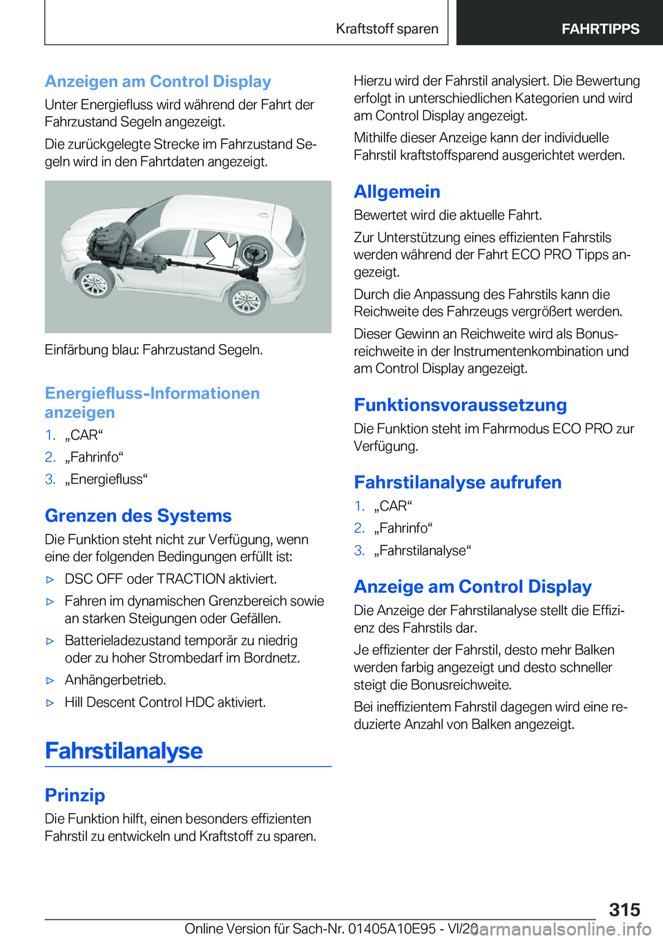 BMW X3 2021  Betriebsanleitungen (in German) �A�n�z�e�i�g�e�n��a�m��C�o�n�t�r�o�l��D�i�s�p�l�a�y
�U�n�t�e�r��E�n�e�r�g�i�e�f�l�u�s�s��w�i�r�d��w�