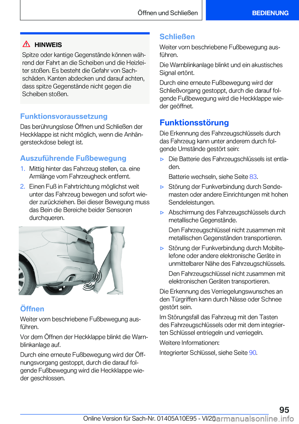 BMW X3 2021  Betriebsanleitungen (in German) �H�I�N�W�E�I�S
�S�p�i�t�z�e��o�d�e�r��k�a�n�t�i�g�e��G�e�g�e�n�s�t�