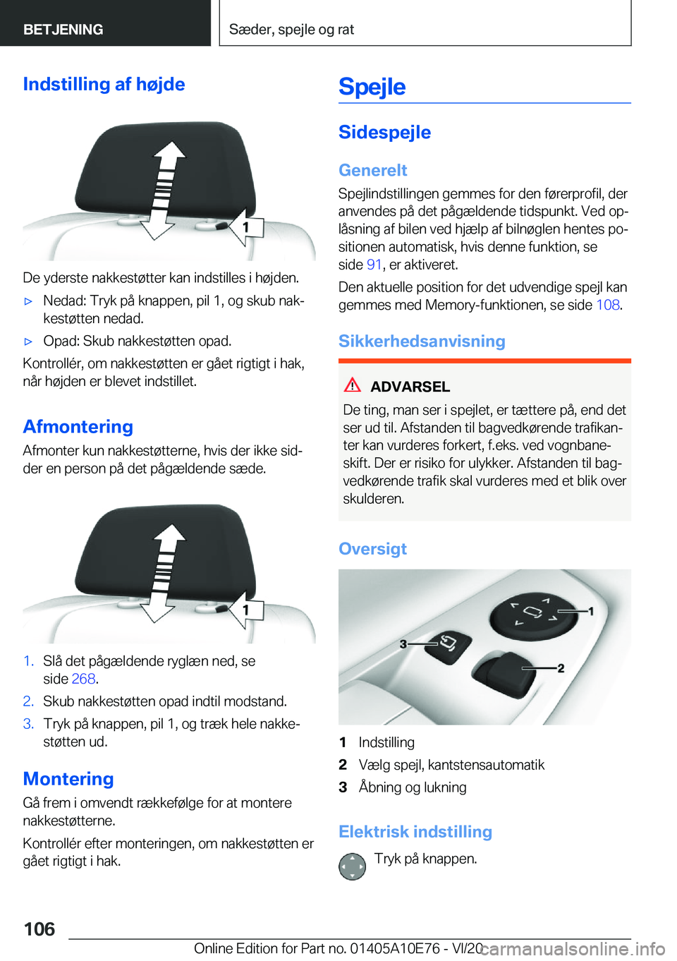 BMW X3 2021  InstruktionsbØger (in Danish) �I�n�d�s�t�i�l�l�i�n�g��a�f��h�