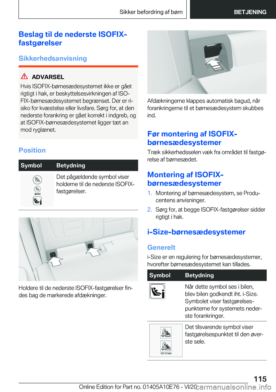 BMW X3 2021  InstruktionsbØger (in Danish) �B�e�s�l�a�g��t�i�l��d�e��n�e�d�e�r�s�t�e��I�S�O�F�I�X�-
�f�a�s�t�g�