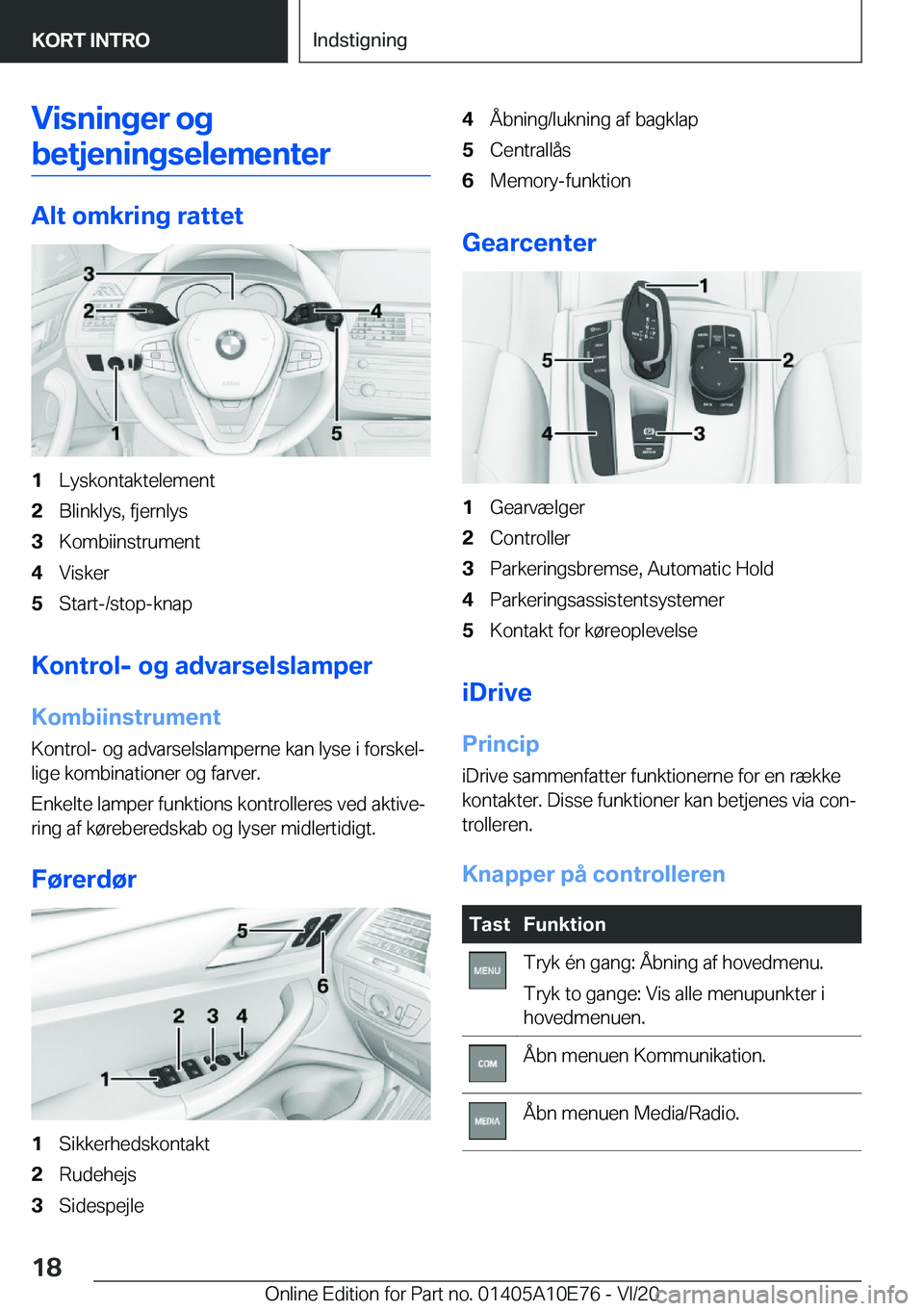 BMW X3 2021  InstruktionsbØger (in Danish) �V�i�s�n�i�n�g�e�r��o�g
�b�e�t�j�e�n�i�n�g�s�e�l�e�m�e�n�t�e�r
�A�l�t��o�m�k�r�i�n�g��r�a�t�t�e�t
�1�L�y�s�k�o�n�t�a�k�t�e�l�e�m�e�n�t�2�B�l�i�n�k�l�y�s�,��f�j�e�r�n�l�y�s�3�K�o�m�b�i�i�n�s�t�r�u�