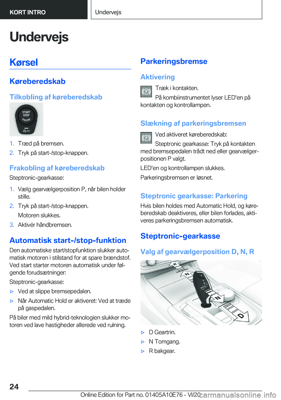 BMW X3 2021  InstruktionsbØger (in Danish) �U�n�d�e�r�v�e�j�s�K�