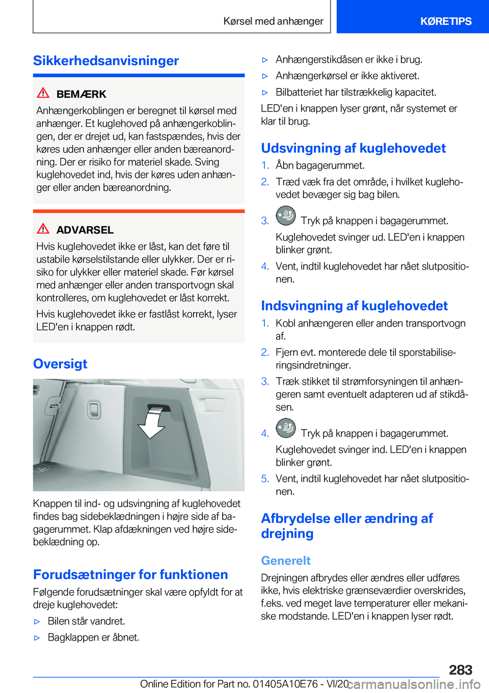 BMW X3 2021  InstruktionsbØger (in Danish) �S�i�k�k�e�r�h�e�d�s�a�n�v�i�s�n�i�n�g�e�r
�B�E�M�Æ�R�K
�A�n�h�æ�n�g�e�r�k�o�b�l�i�n�g�e�n��e�r��b�e�r�e�g�n�e�t��t�i�l��k�