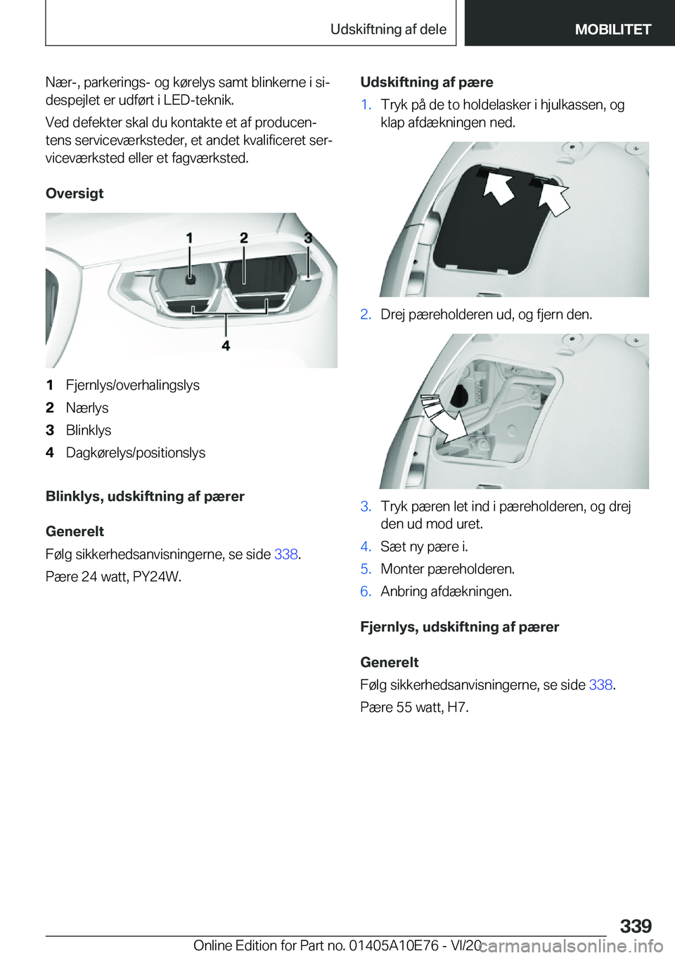 BMW X3 2021  InstruktionsbØger (in Danish) �N�æ�r�-�,��p�a�r�k�e�r�i�n�g�s�-��o�g��k�