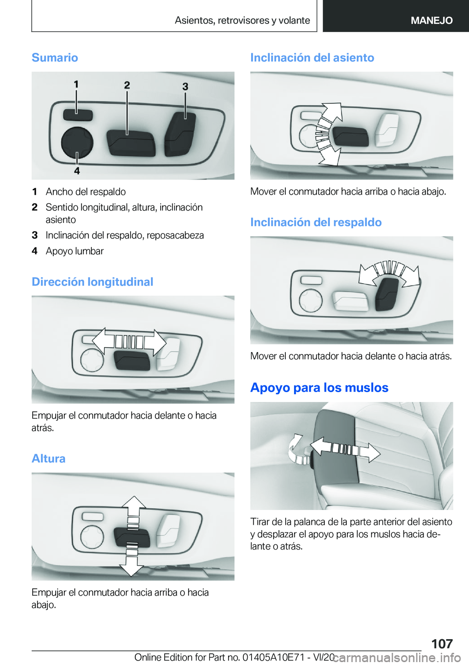BMW X3 2021  Manuales de Empleo (in Spanish) �S�u�m�a�r�i�o�1�A�n�c�h�o��d�e�l��r�e�s�p�a�l�d�o�2�S�e�n�t�i�d�o��l�o�n�g�i�t�u�d�i�n�a�l�,��a�l�t�u�r�a�,��i�n�c�l�i�n�a�c�i�