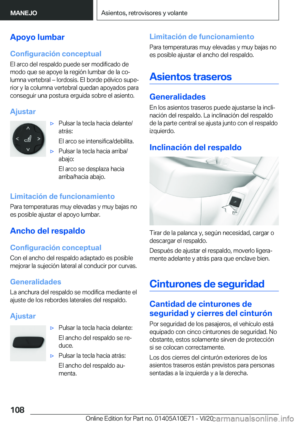 BMW X3 2021  Manuales de Empleo (in Spanish) �A�p�o�y�o��l�u�m�b�a�r
�C�o�n�f�i�g�u�r�a�c�i�
