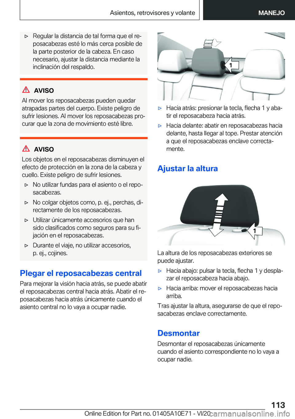 BMW X3 2021  Manuales de Empleo (in Spanish) x�R�e�g�u�l�a�r��l�a��d�i�s�t�a�n�c�i�a��d�e��t�a�l��f�o�r�m�a��q�u�e��e�l��r�eª�p�o�s�a�c�a�b�e�z�a�s��e�s�t�