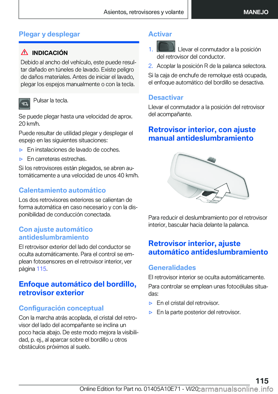 BMW X3 2021  Manuales de Empleo (in Spanish) �P�l�e�g�a�r��y��d�e�s�p�l�e�g�a�r
�I�N�D�I�C�A�C�I�
