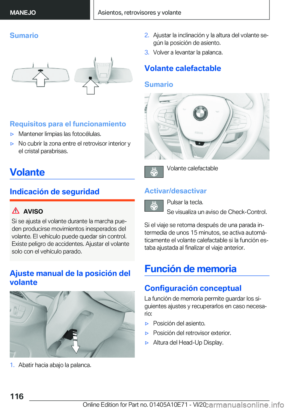 BMW X3 2021  Manuales de Empleo (in Spanish) �S�u�m�a�r�i�o
�R�e�q�u�i�s�i�t�o�s��p�a�r�a��e�l��f�u�n�c�i�o�n�a�m�i�e�n�t�o
x�M�a�n�t�e�n�e�r��l�i�m�p�i�a�s��l�a�s��f�o�t�o�c�