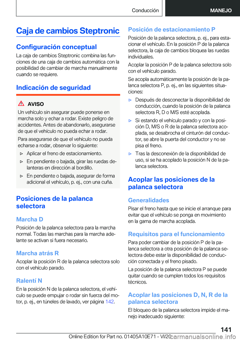 BMW X3 2021  Manuales de Empleo (in Spanish) �C�a�j�a��d�e��c�a�m�b�i�o�s��S�t�e�p�t�r�o�n�i�c
�C�o�n�f�i�g�u�r�a�c�i�