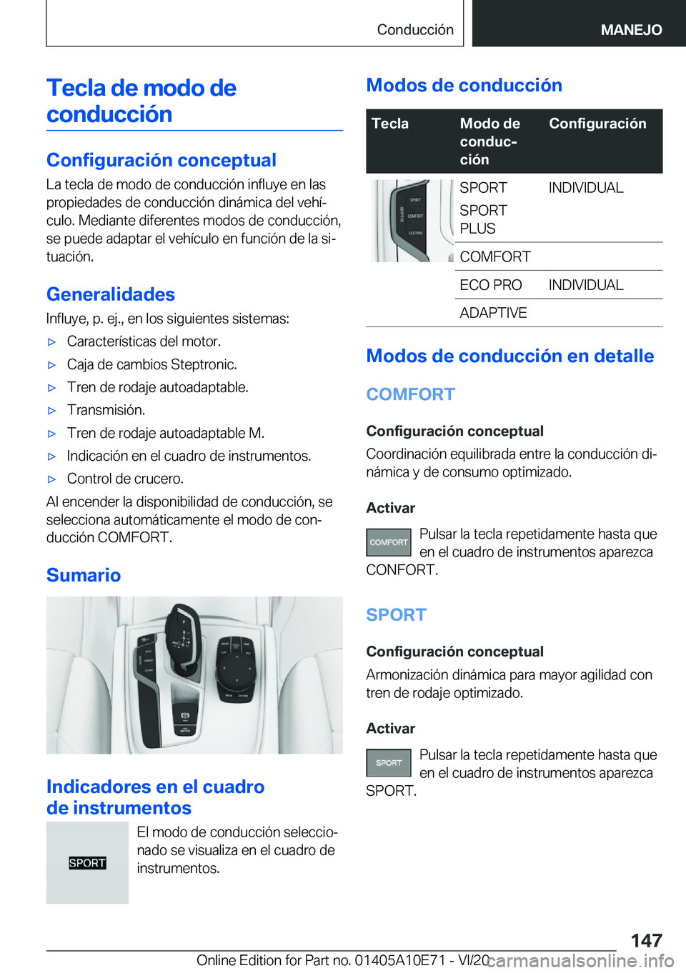 BMW X3 2021  Manuales de Empleo (in Spanish) �T�e�c�l�a��d�e��m�o�d�o��d�e�c�o�n�d�u�c�c�i�