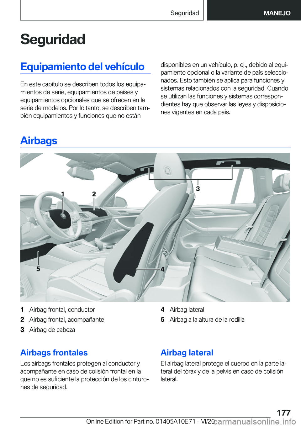 BMW X3 2021  Manuales de Empleo (in Spanish) �S�e�g�u�r�i�d�a�d�E�q�u�i�p�a�m�i�e�n�t�o��d�e�l��v�e�h�