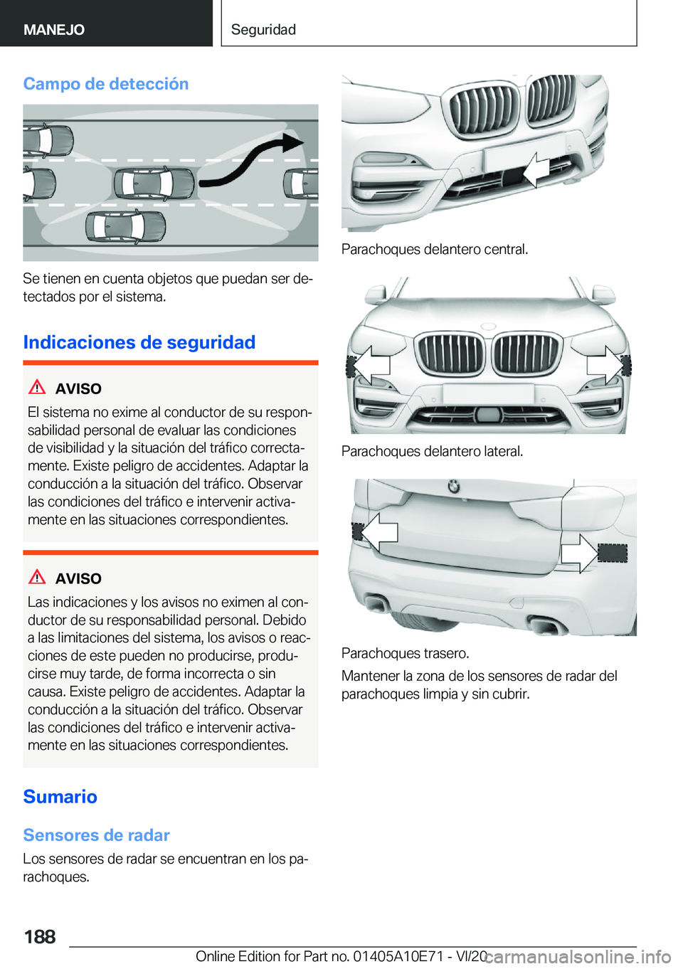 BMW X3 2021  Manuales de Empleo (in Spanish) �C�a�m�p�o��d�e��d�e�t�e�c�c�i�