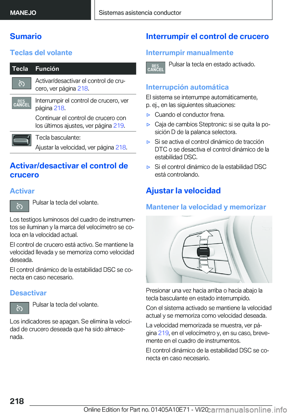 BMW X3 2021  Manuales de Empleo (in Spanish) �S�u�m�a�r�i�o�T�e�c�l�a�s��d�e�l��v�o�l�a�n�t�e�T�e�c�l�a�F�u�n�c�i�