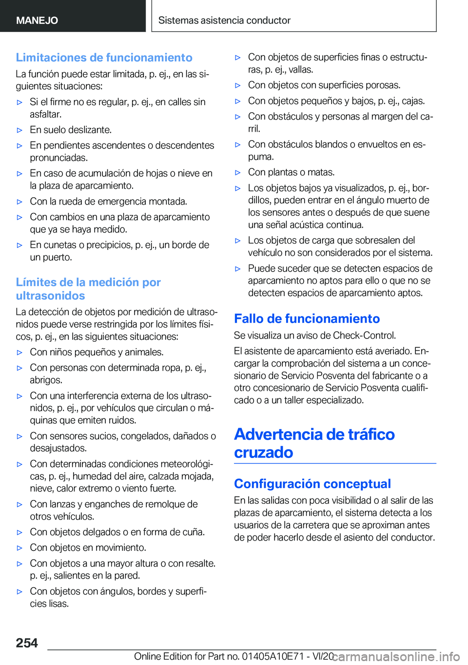 BMW X3 2021  Manuales de Empleo (in Spanish) �L�i�m�i�t�a�c�i�o�n�e�s��d�e��f�u�n�c�i�o�n�a�m�i�e�n�t�o�L�a��f�u�n�c�i�