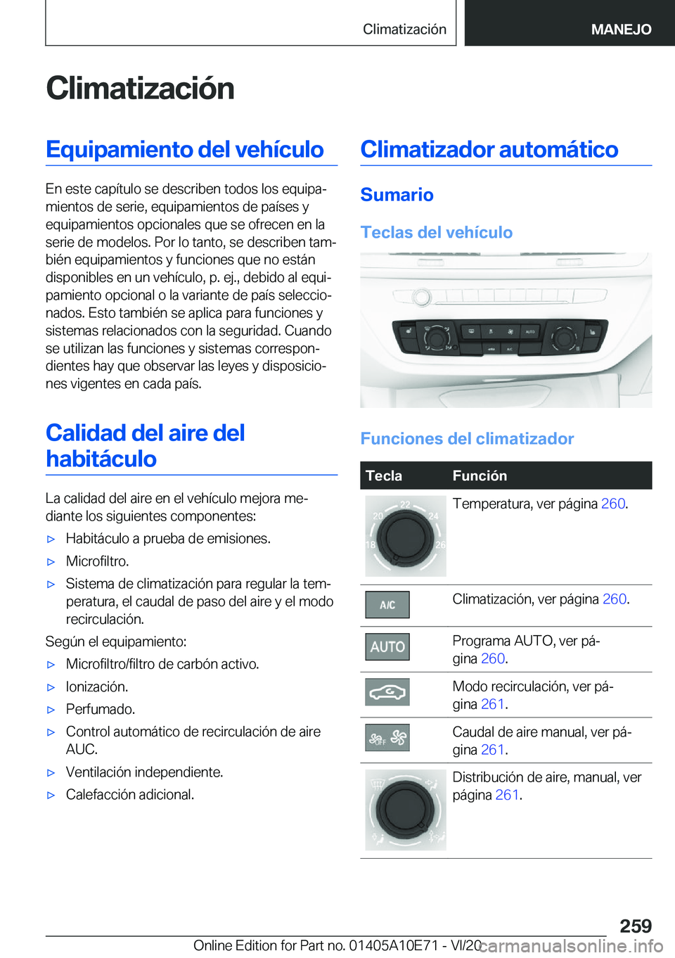 BMW X3 2021  Manuales de Empleo (in Spanish) �C�l�i�m�a�t�i�z�a�c�i�