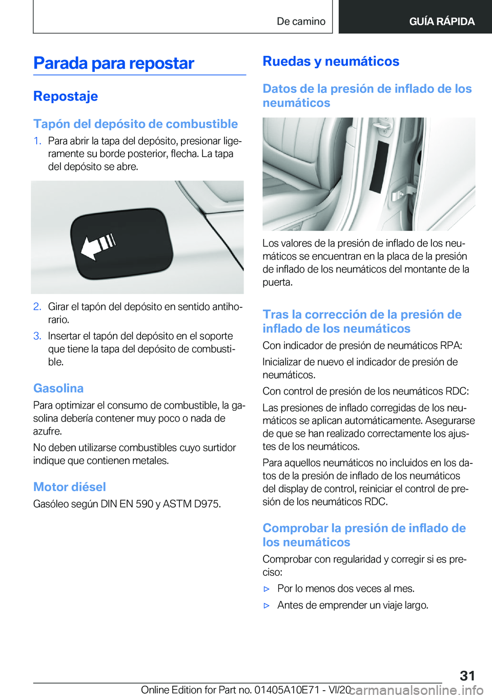 BMW X3 2021  Manuales de Empleo (in Spanish) �P�a�r�a�d�a��p�a�r�a��r�e�p�o�s�t�a�r
�R�e�p�o�s�t�a�j�e�T�a�p�