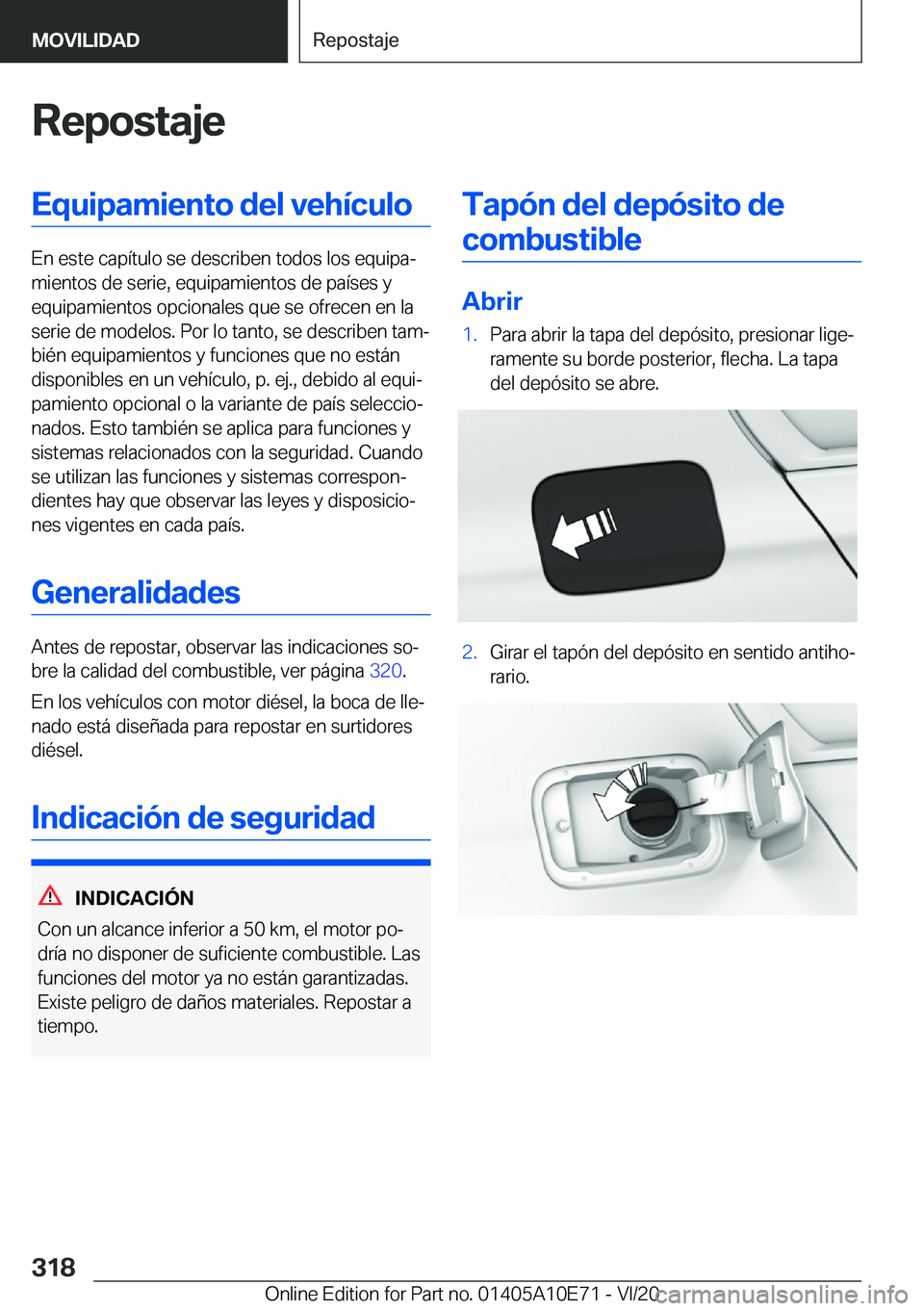 BMW X3 2021  Manuales de Empleo (in Spanish) �R�e�p�o�s�t�a�j�e�E�q�u�i�p�a�m�i�e�n�t�o��d�e�l��v�e�h�