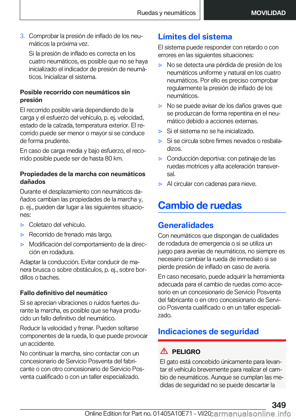 BMW X3 2021  Manuales de Empleo (in Spanish) �3�.�C�o�m�p�r�o�b�a�r��l�a��p�r�e�s�i�