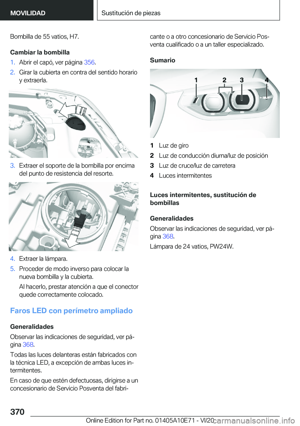 BMW X3 2021  Manuales de Empleo (in Spanish) �B�o�m�b�i�l�l�a��d�e��5�5��v�a�t�i�o�s�,��H�7�.
�C�a�m�b�i�a�r��l�a��b�o�m�b�i�l�l�a�1�.�A�b�r�i�r��e�l��c�a�p�