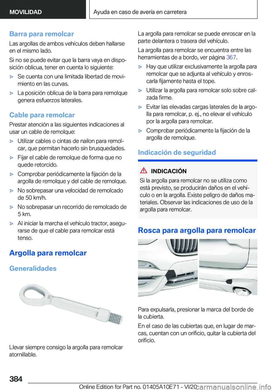 BMW X3 2021  Manuales de Empleo (in Spanish) �B�a�r�r�a��p�a�r�a��r�e�m�o�l�c�a�r�L�a�s��a�r�g�o�l�l�a�s��d�e��a�m�b�o�s��v�e�h�