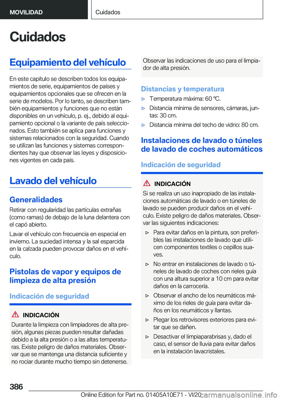 BMW X3 2021  Manuales de Empleo (in Spanish) �C�u�i�d�a�d�o�s�E�q�u�i�p�a�m�i�e�n�t�o��d�e�l��v�e�h�