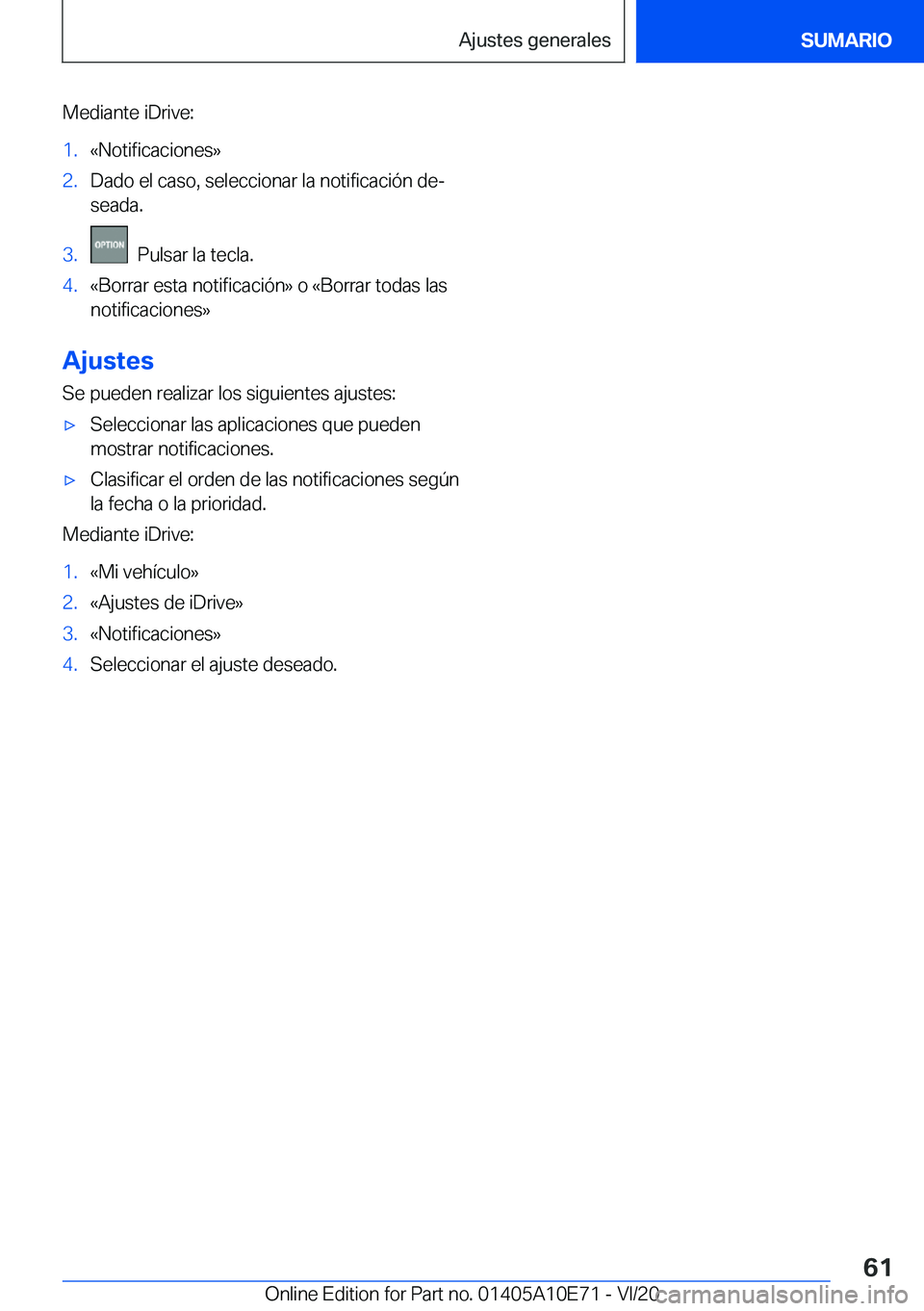 BMW X3 2021  Manuales de Empleo (in Spanish) �M�e�d�i�a�n�t�e��i�D�r�i�v�e�:�1�.�«�N�o�t�i�f�i�c�a�c�i�o�n�e�s�{�2�.�D�a�d�o��e�l��c�a�s�o�,��s�e�l�e�c�c�i�o�n�a�r��l�a��n�o�t�i�f�i�c�a�c�i�