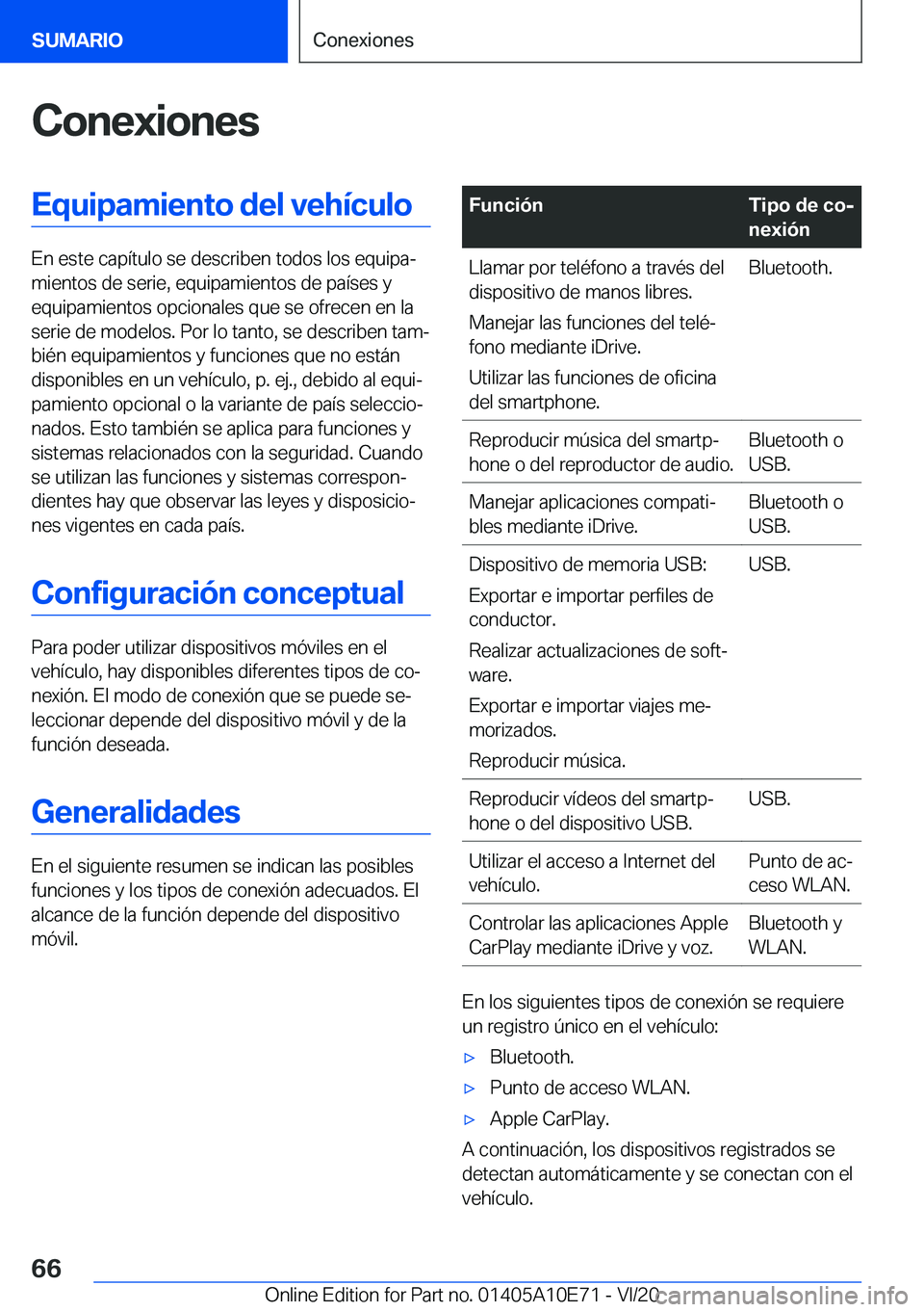BMW X3 2021  Manuales de Empleo (in Spanish) �C�o�n�e�x�i�o�n�e�s�E�q�u�i�p�a�m�i�e�n�t�o��d�e�l��v�e�h�