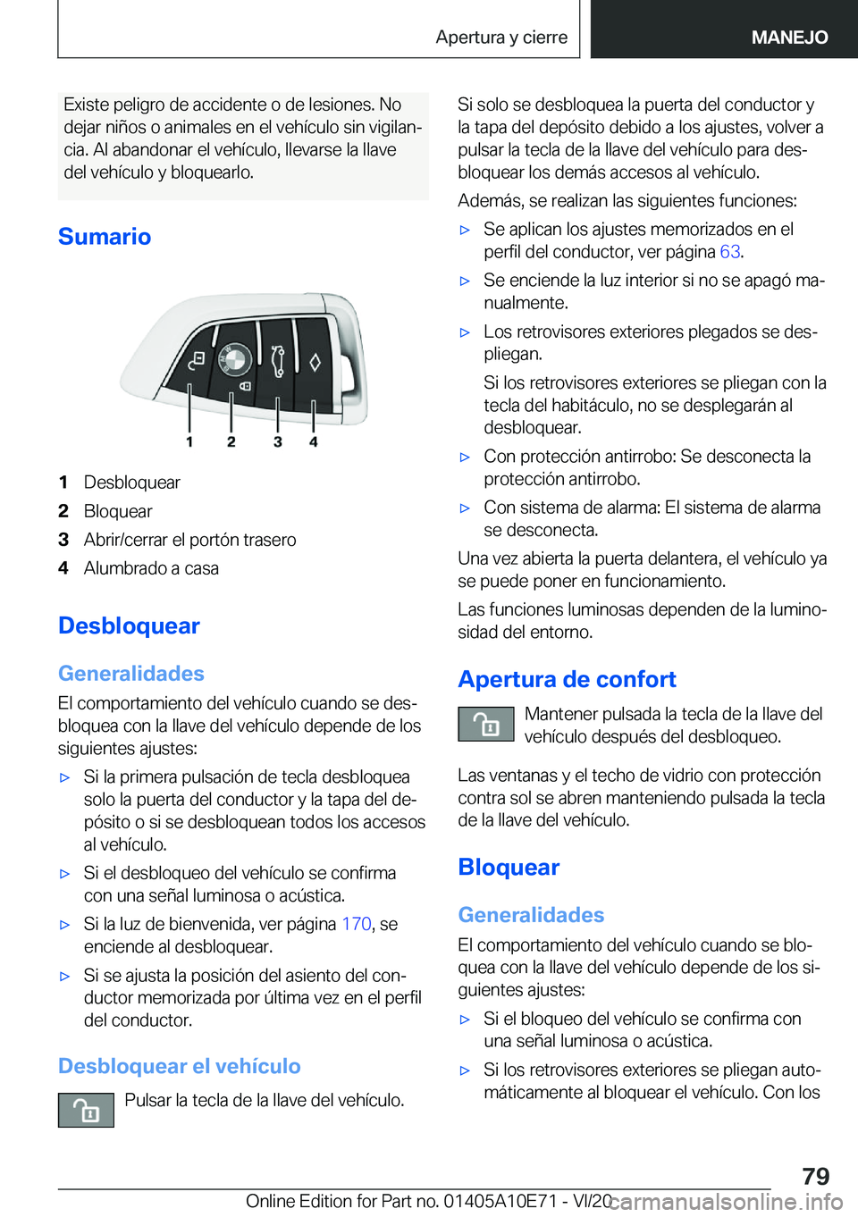 BMW X3 2021  Manuales de Empleo (in Spanish) �E�x�i�s�t�e��p�e�l�i�g�r�o��d�e��a�c�c�i�d�e�n�t�e��o��d�e��l�e�s�i�o�n�e�s�.��N�o
�d�e�j�a�r��n�i�