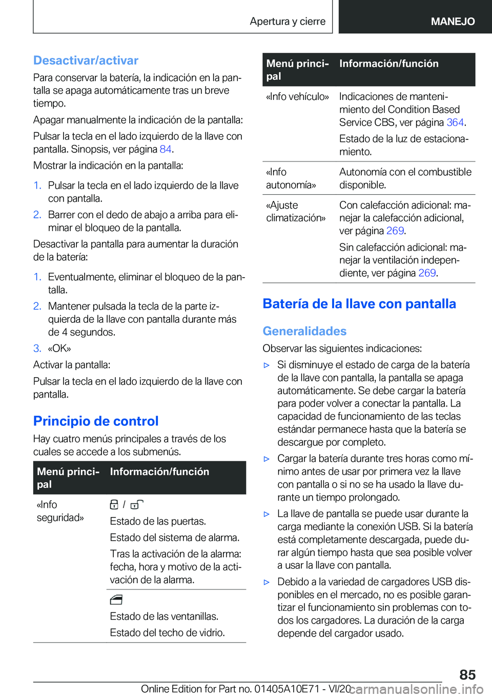 BMW X3 2021  Manuales de Empleo (in Spanish) �D�e�s�a�c�t�i�v�a�r�/�a�c�t�i�v�a�r�P�a�r�a��c�o�n�s�e�r�v�a�r��l�a��b�a�t�e�r�