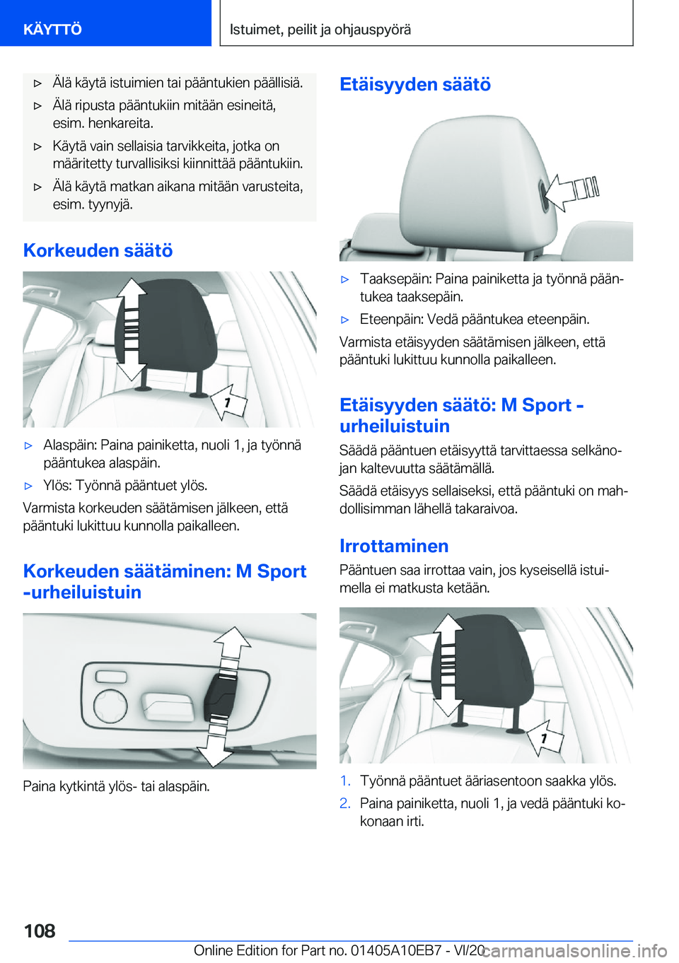BMW X3 2021  Omistajan Käsikirja (in Finnish) 'x�