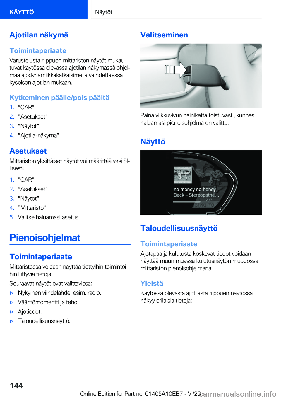 BMW X3 2021  Omistajan Käsikirja (in Finnish) �A�j�o�t�i�l�a�n��n�