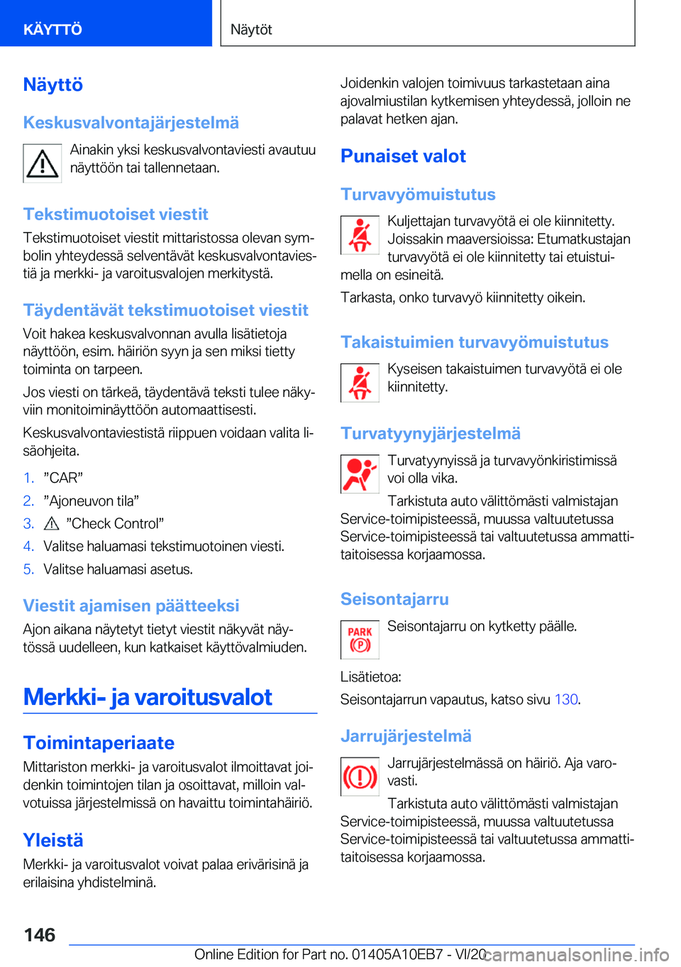 BMW X3 2021  Omistajan Käsikirja (in Finnish) �N�