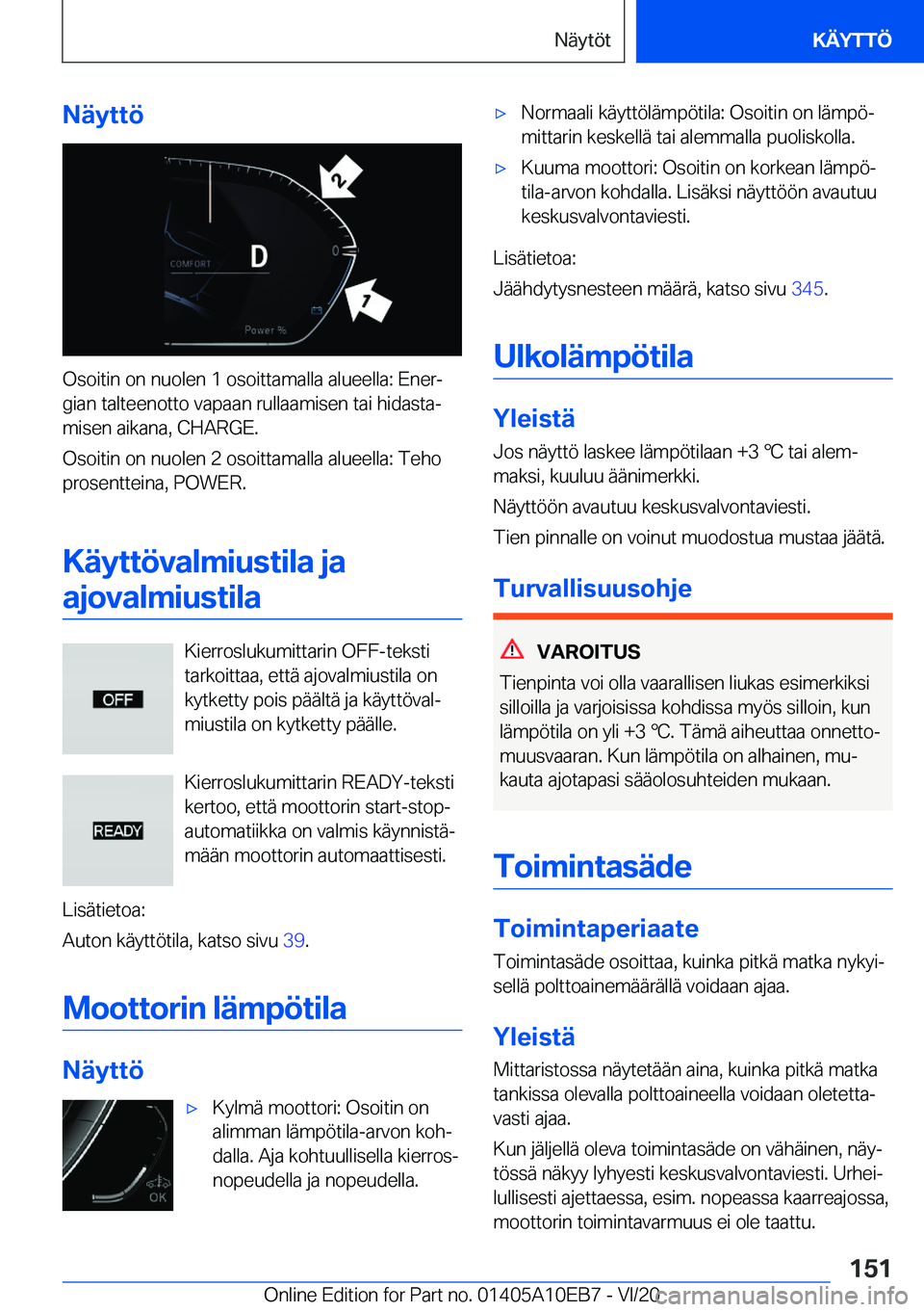BMW X3 2021  Omistajan Käsikirja (in Finnish) �N�