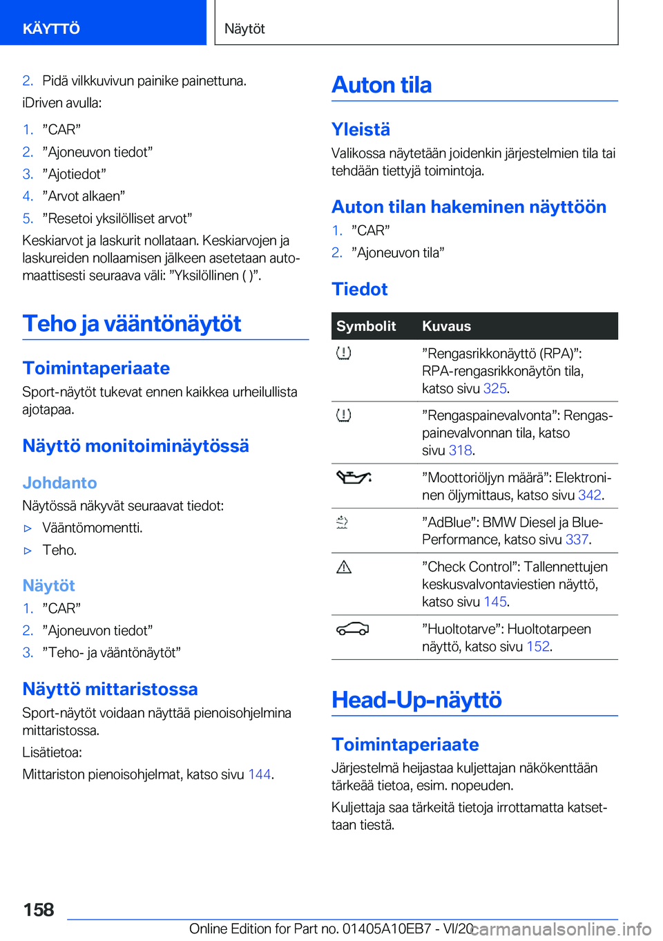 BMW X3 2021  Omistajan Käsikirja (in Finnish) �2�.�P�i�d�