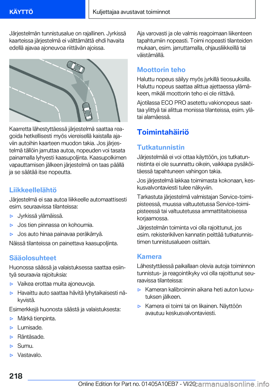 BMW X3 2021  Omistajan Käsikirja (in Finnish) �J�
