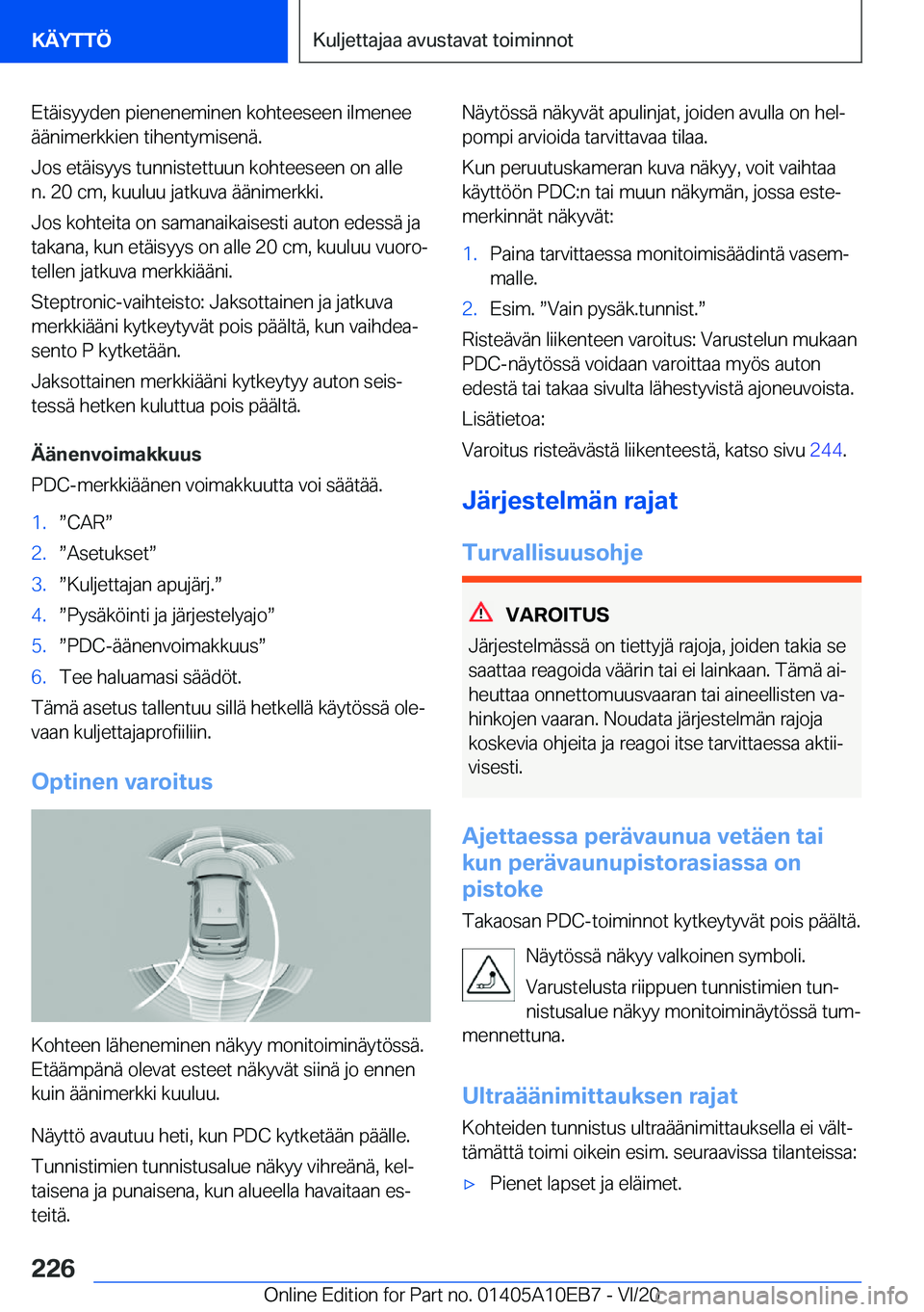 BMW X3 2021  Omistajan Käsikirja (in Finnish) �E�t�