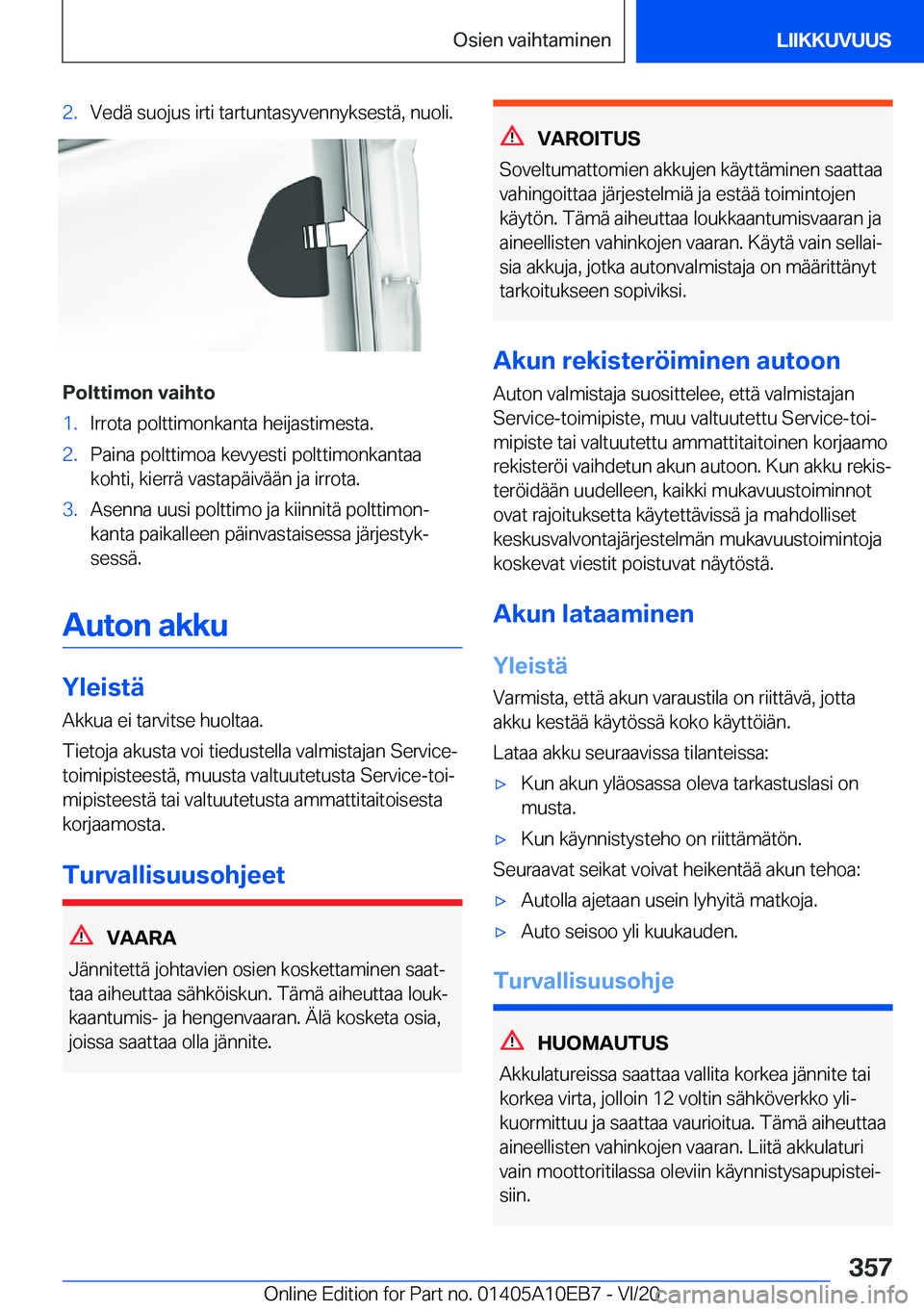 BMW X3 2021  Omistajan Käsikirja (in Finnish) �2�.�V�e�d�