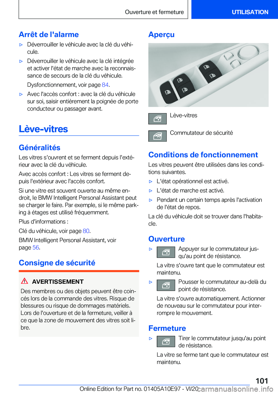 BMW X3 2021  Notices Demploi (in French) �A�r�r�ê�t��d�e��l�'�a�l�a�r�m�e'x�D�é�v�e�r�r�o�u�i�l�l�e�r��l�e��v�é�h�i�c�u�l�e��a�v�e�c��l�a��c�l�é��d�u��v�é�h�ij�c�u�l�e�.'x�D�é�v�e�r�r�o�u�i�l�l�e�r��l�e��v�é�h�