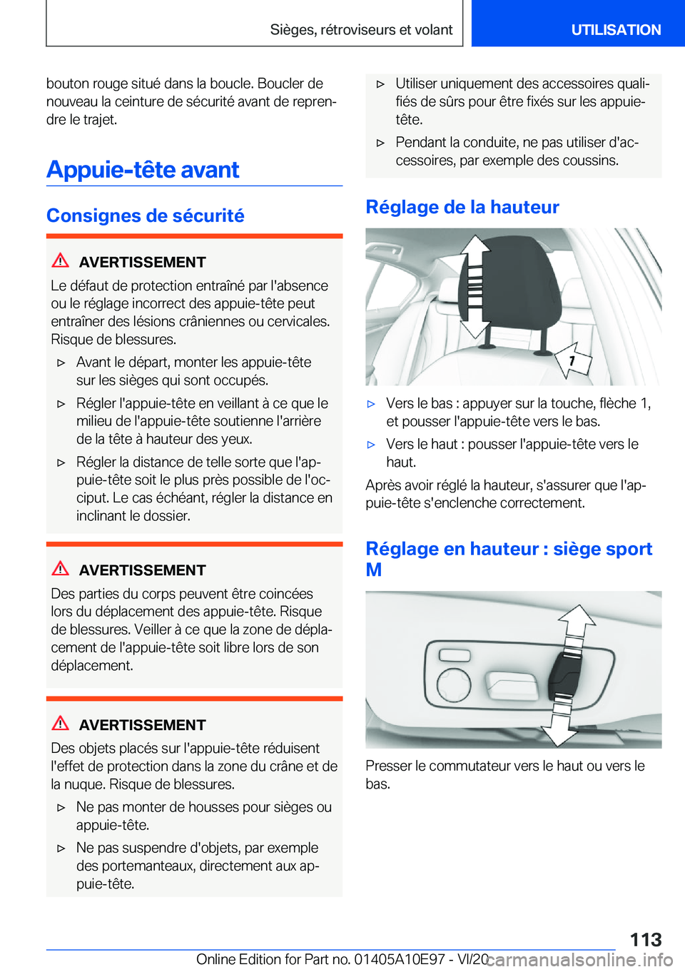 BMW X3 2021  Notices Demploi (in French) �b�o�u�t�o�n��r�o�u�g�e��s�i�t�u�é��d�a�n�s��l�a��b�o�u�c�l�e�.��B�o�u�c�l�e�r��d�e
�n�o�u�v�e�a�u��l�a��c�e�i�n�t�u�r�e��d�e��s�é�c�u�r�i�t�é��a�v�a�n�t��d�e��r�e�p�r�e�nj �d�r�e��