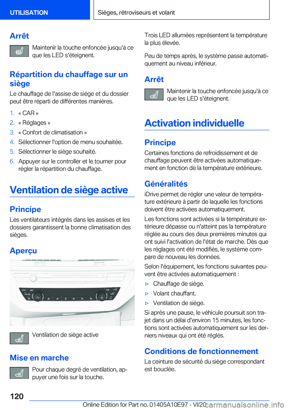 BMW X3 2021  Notices Demploi (in French) �A�r�r�ê�t�M�a�i�n�t�e�n�i�r��l�a��t�o�u�c�h�e��e�n�f�o�n�c�é�e��j�u�s�q�u�'�