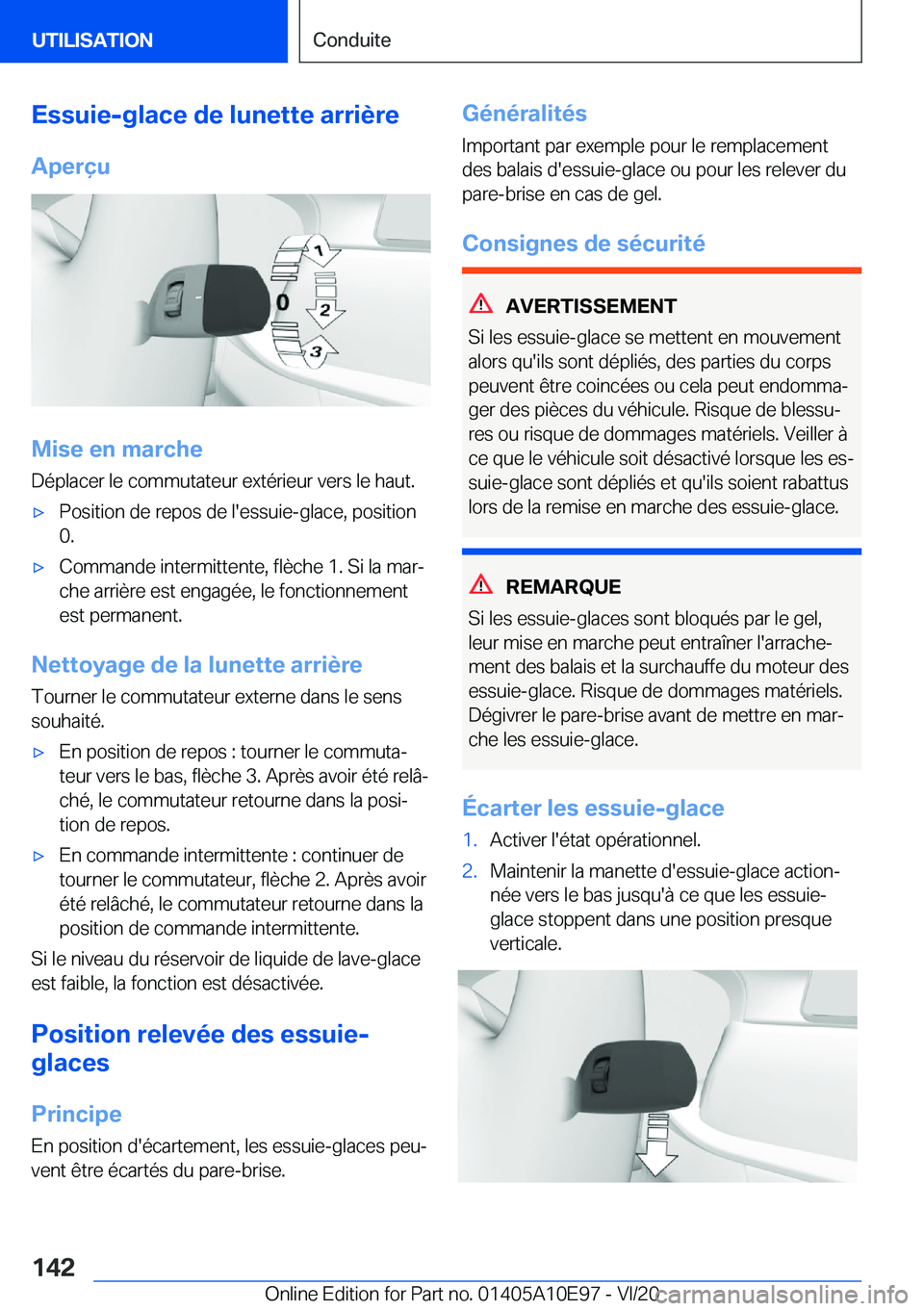 BMW X3 2021  Notices Demploi (in French) �E�s�s�u�i�e�-�g�l�a�c�e��d�e��l�u�n�e�t�t�e��a�r�r�i�è�r�e�A�p�e�r�ç�u
�M�i�s�e��e�n��m�a�r�c�h�e
�D�é�p�l�a�c�e�r��l�e��c�o�m�m�u�t�a�t�e�u�r��e�x�t�é�r�i�e�u�r��v�e�r�s��l�e��h�a�u�t