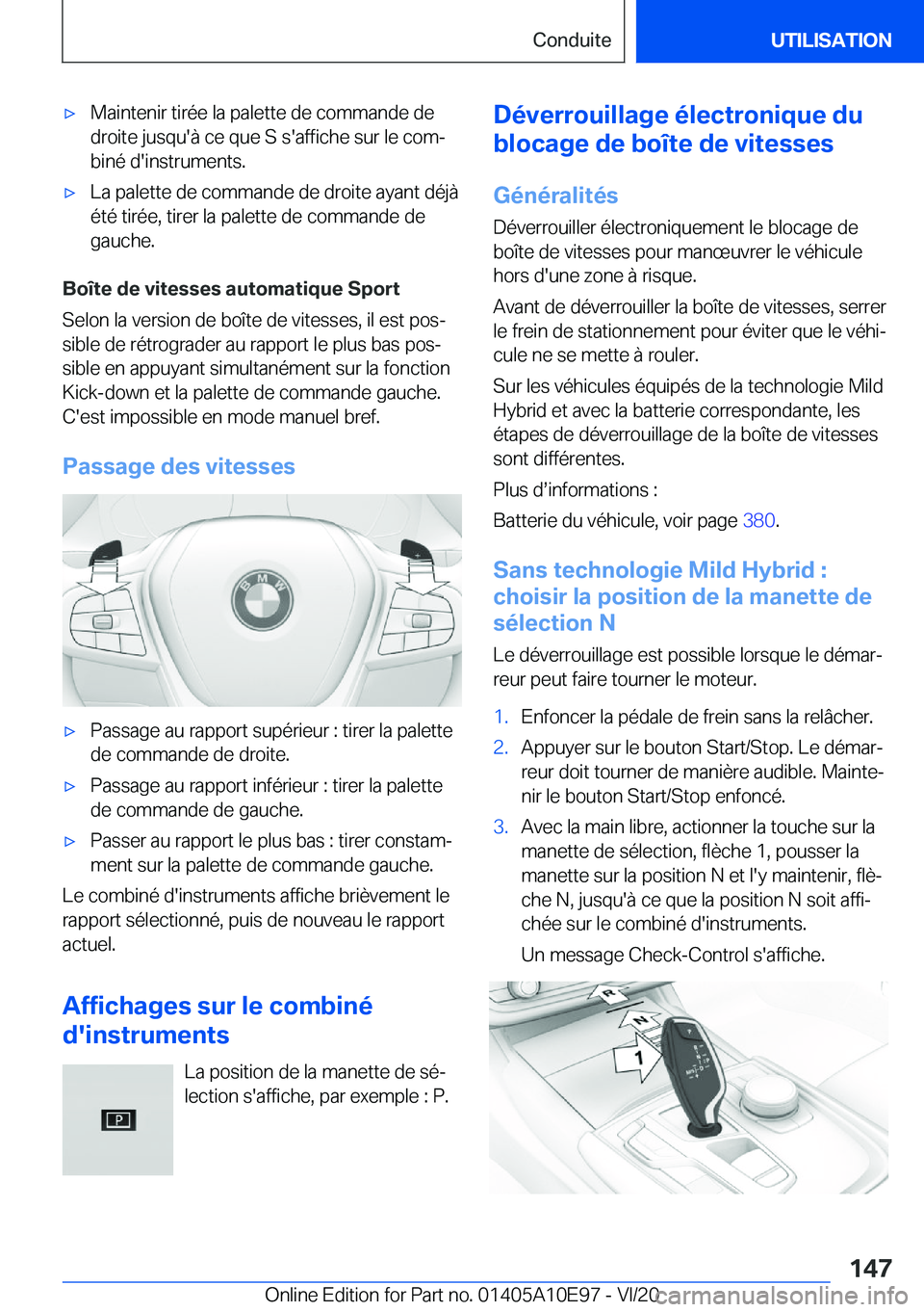 BMW X3 2021  Notices Demploi (in French) 'x�M�a�i�n�t�e�n�i�r��t�i�r�é�e��l�a��p�a�l�e�t�t�e��d�e��c�o�m�m�a�n�d�e��d�e
�d�r�o�i�t�e��j�u�s�q�u�'�