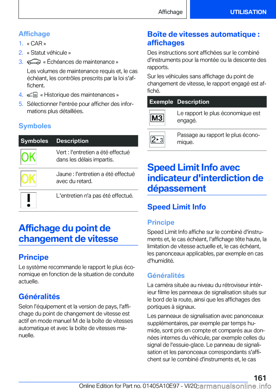 BMW X3 2021  Notices Demploi (in French) �A�f�f�i�c�h�a�g�e�1�.�k��C�A�R��{�2�.�k��S�t�a�t�u�t��v�é�h�i�c�u�l�e��{�3�.���k��