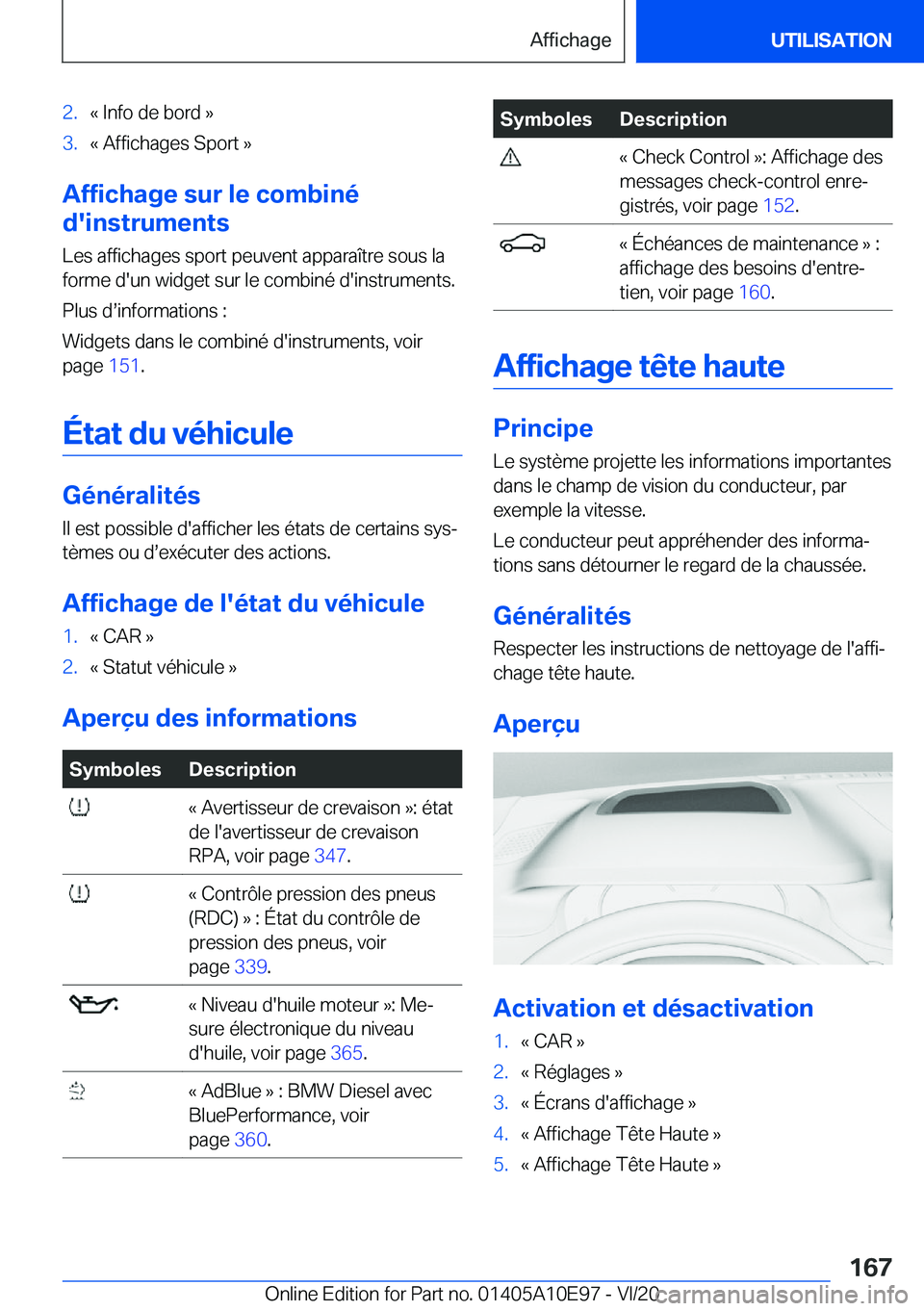 BMW X3 2021  Notices Demploi (in French) �2�.�k��I�n�f�o��d�e��b�o�r�d��{�3�.�k��A�f�f�i�c�h�a�g�e�s��S�p�o�r�t��{
�A�f�f�i�c�h�a�g�e��s�u�r��l�e��c�o�m�b�i�n�é
�d�'�i�n�s�t�r�u�m�e�n�t�s
�L�e�s��a�f�f�i�c�h�a�g�e�s��s�p�o�r