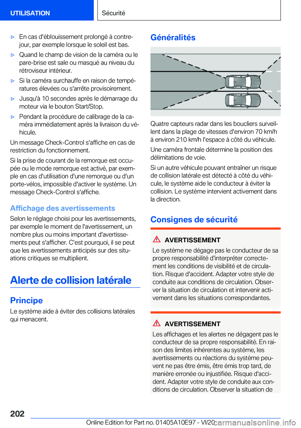 BMW X3 2021  Notices Demploi (in French) 'x�E�n��c�a�s��d�'�é�b�l�o�u�i�s�s�e�m�e�n�t��p�r�o�l�o�n�g�é��