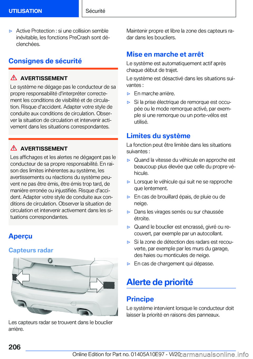 BMW X3 2021  Notices Demploi (in French) 'x�A�c�t�i�v�e��P�r�o�t�e�c�t�i�o�n��:��s�i��u�n�e��c�o�l�l�i�s�i�o�n��s�e�m�b�l�e�i�n�é�v�i�t�a�b�l�e�,��l�e�s��f�o�n�c�t�i�o�n�s��P�r�e�C�r�a�s�h��s�o�n�t��d�éj�c�l�e�n�c�h�é�e�s�