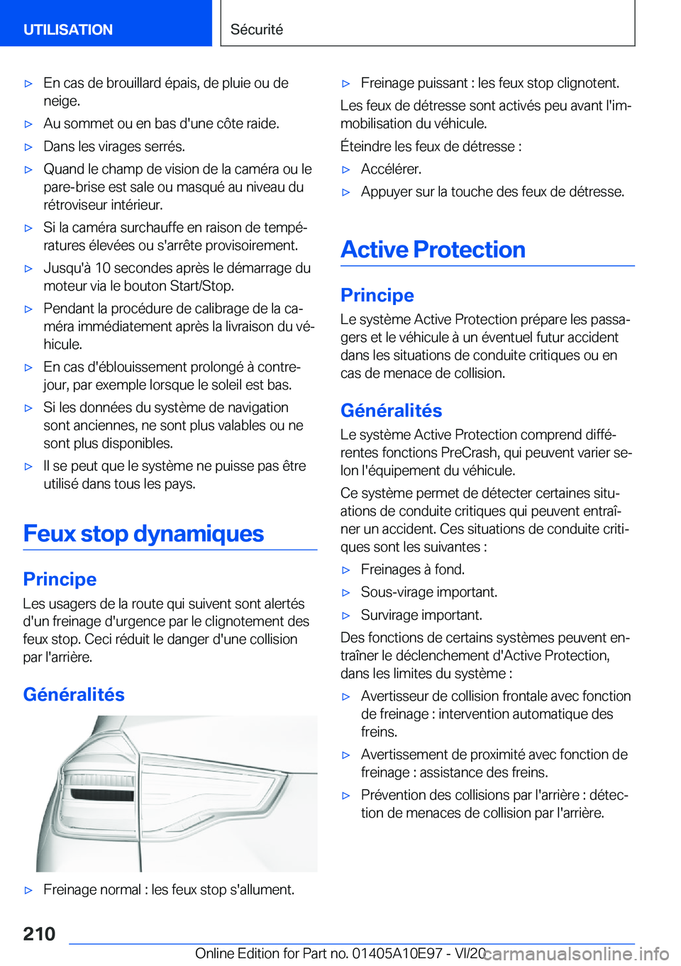 BMW X3 2021  Notices Demploi (in French) 'x�E�n��c�a�s��d�e��b�r�o�u�i�l�l�a�r�d��é�p�a�i�s�,��d�e��p�l�u�i�e��o�u��d�e�n�e�i�g�e�.'x�A�u��s�o�m�m�e�t��o�u��e�n��b�a�s��d�'�u�n�e��c�