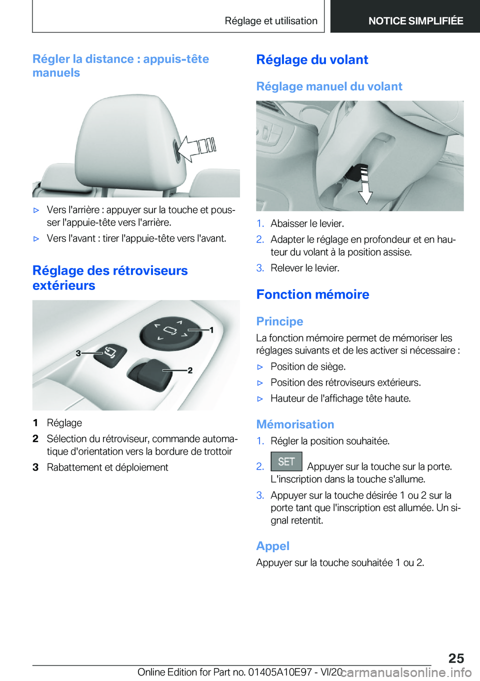 BMW X3 2021  Notices Demploi (in French) �R�é�g�l�e�r��l�a��d�i�s�t�a�n�c�e��:��a�p�p�u�i�s�-�t�ê�t�e
�m�a�n�u�e�l�s'x�V�e�r�s��l�'�a�r�r�i�è�r�e��:��a�p�p�u�y�e�r��s�u�r��l�a��t�o�u�c�h�e��e�t��p�o�u�sj �s�e�r��l�&#