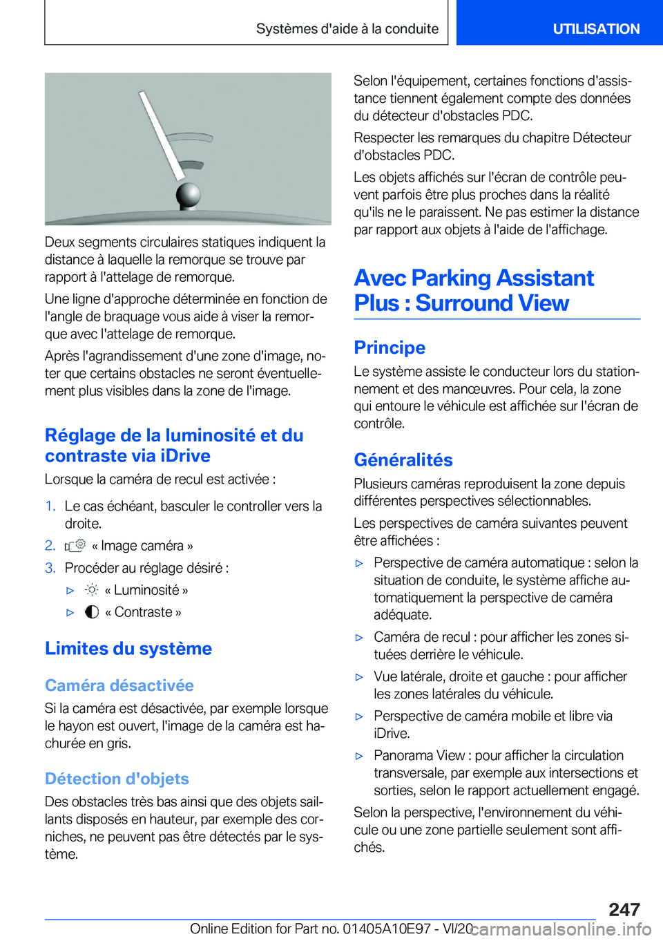 BMW X3 2021  Notices Demploi (in French) �D�e�u�x��s�e�g�m�e�n�t�s��c�i�r�c�u�l�a�i�r�e�s��s�t�a�t�i�q�u�e�s��i�n�d�i�q�u�e�n�t��l�a
�d�i�s�t�a�n�c�e��